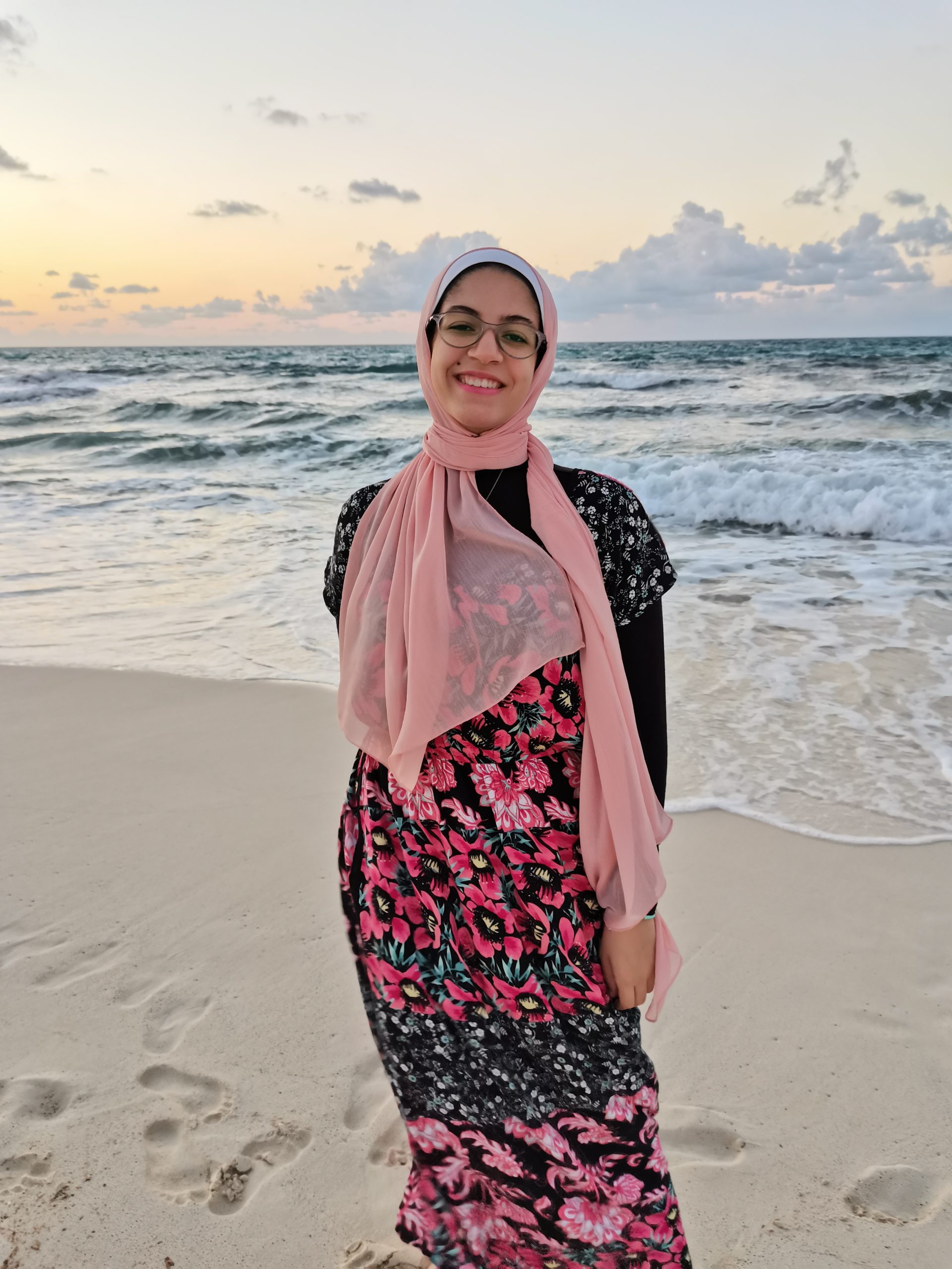 Rahaf Hossam standing on the beach